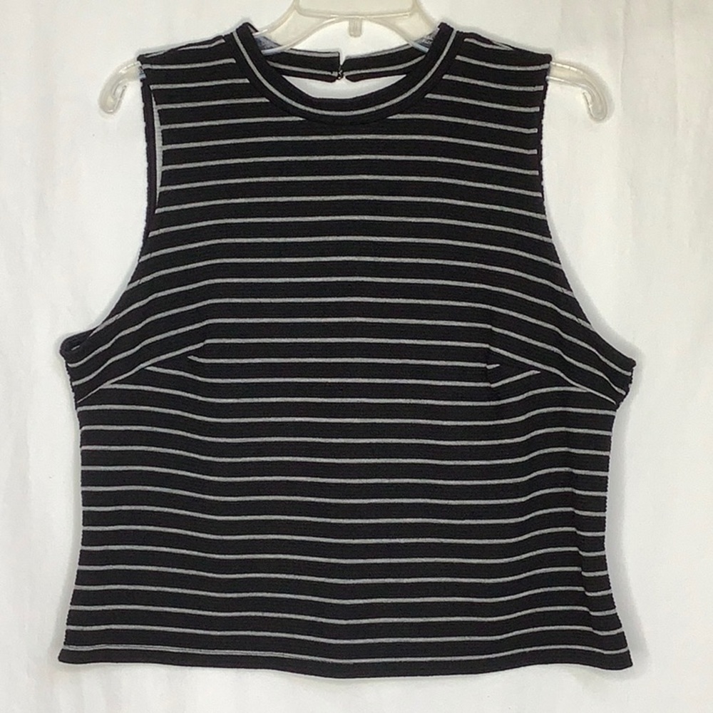 Sleeveless Striped Retro Crop Top XXL